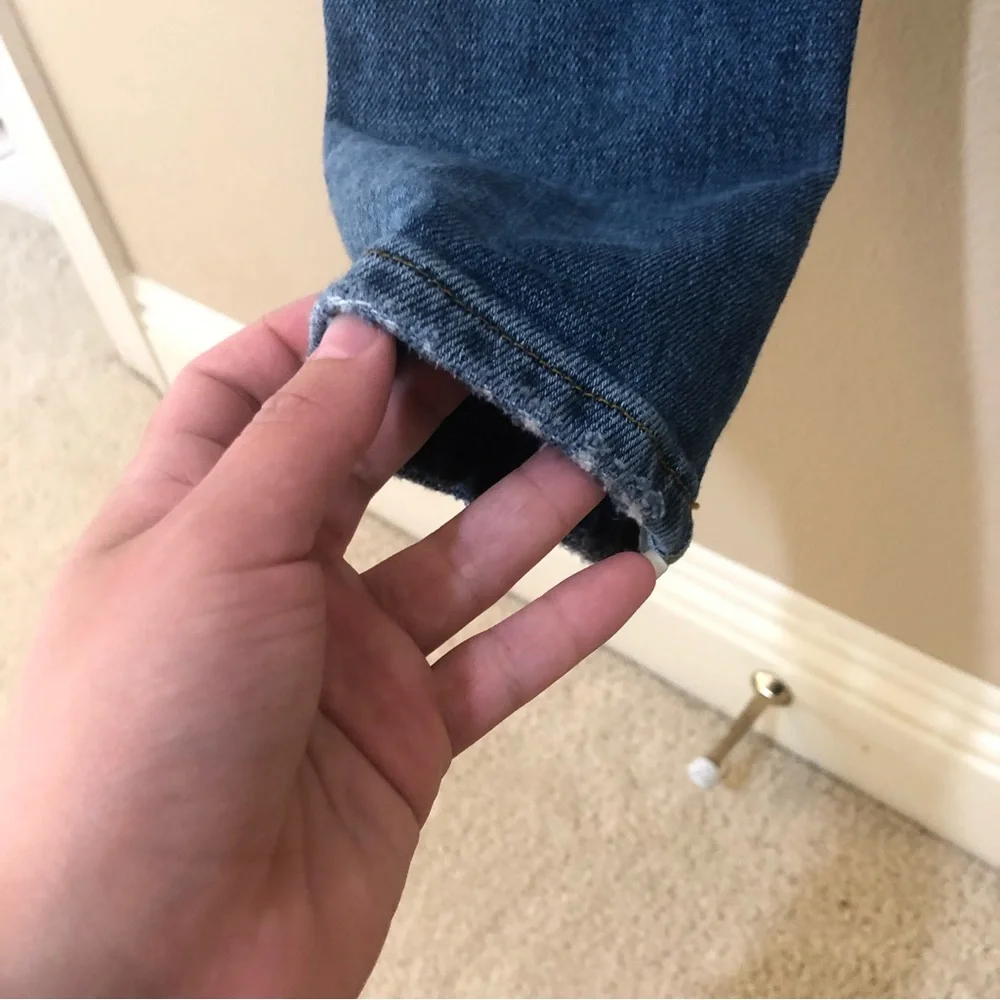 Free people we the free phoenix distressed blown out knees high rise jeans